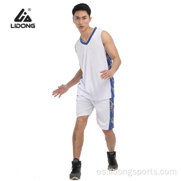 Uniforme de baloncesto de moda en blanco en blanco al por mayor